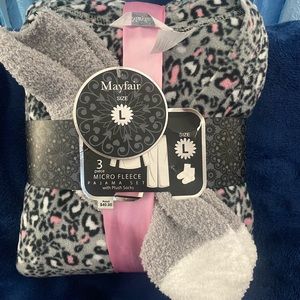 Mayfair micro fleece  3 piece pajama set.